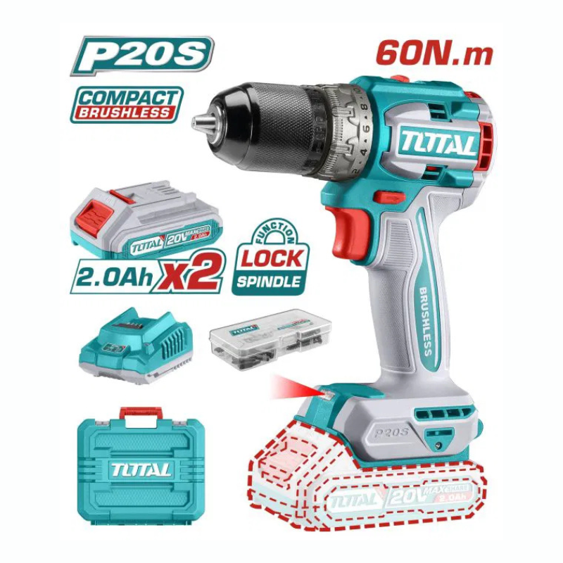 Perceuse sans fil Li-ion 20V Brushless TDLI20602