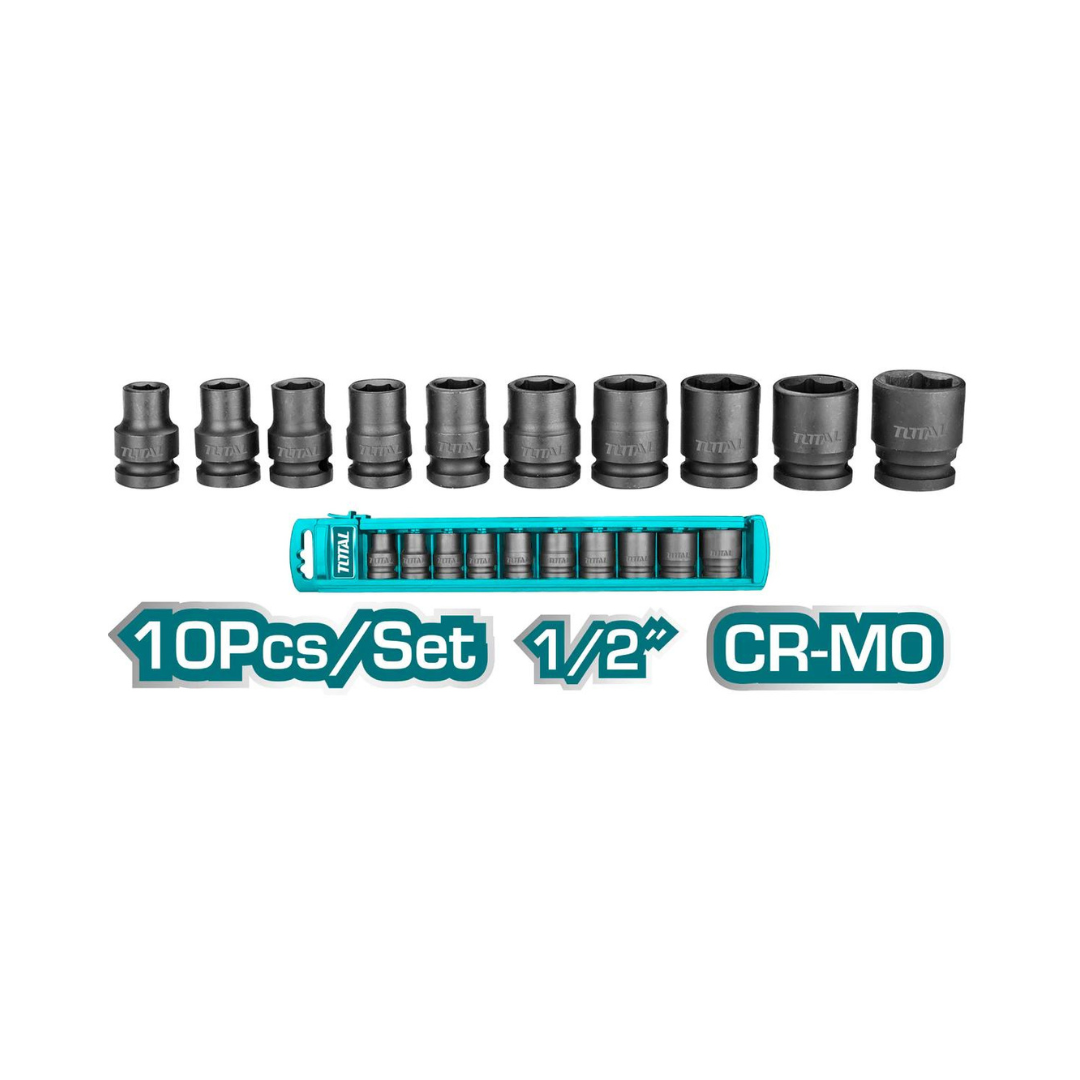 Jeu de 10 douilles à choc 1/2″ TOTAL THISTD12101
