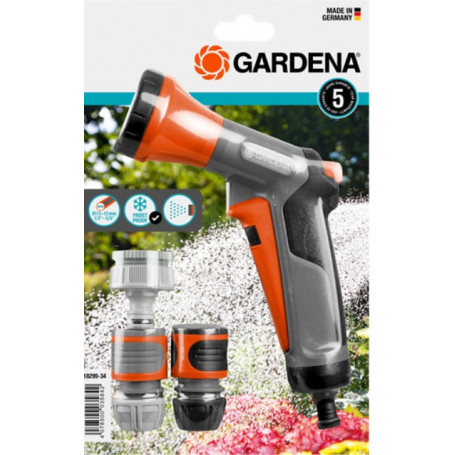 Pistolet d'aaosage Gardena classic avec raccords 13 mm (1/2″) et 15mm (5/8″) 5 pièces