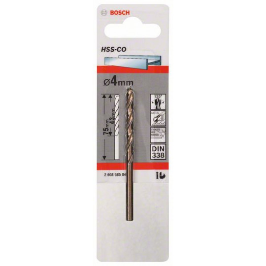 1 FORET HSS-CO 4,0X 43X75MM 2608585846