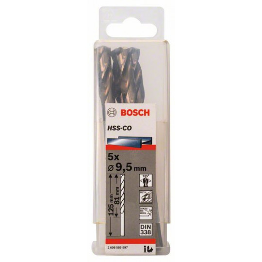 Jeu 5 Forets Hss-Co 9,5x81x125mm 2608585897