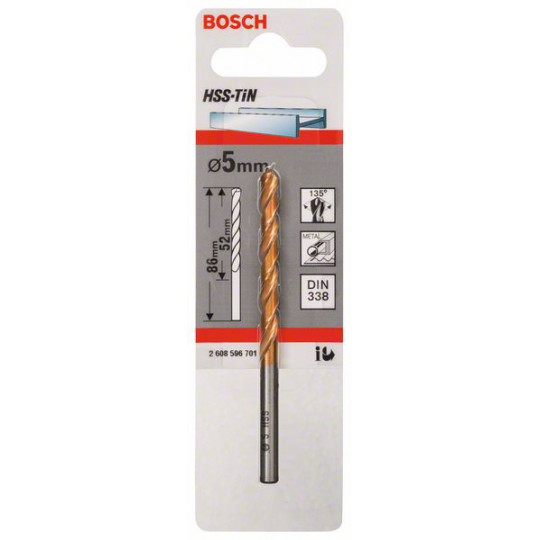 1 FORET HSS-TIN 5,0X52X86MM TOPLINE 2608596701