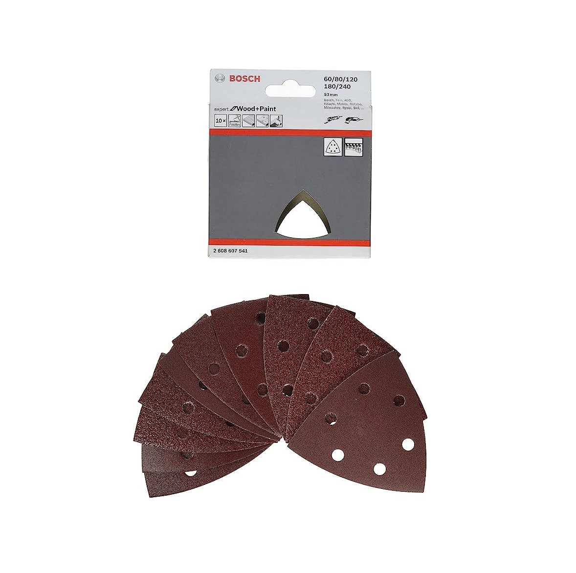 10pc OMT Sanding Sheets, Red Wood, Mixed 2608607541