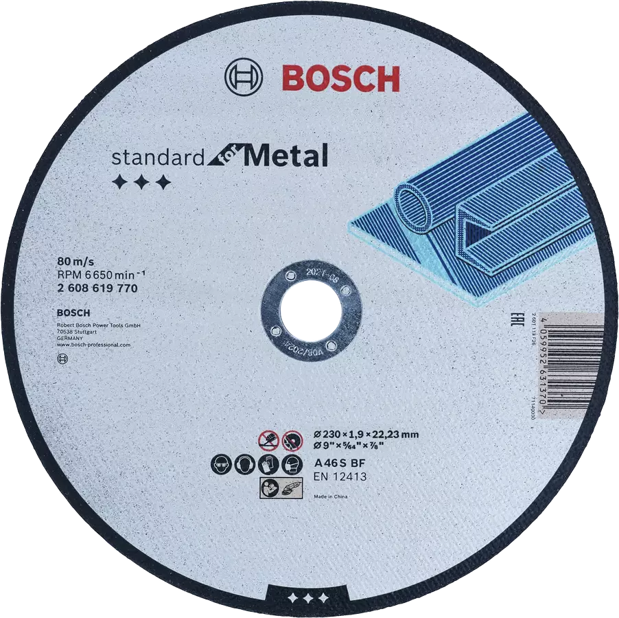 Disque abrasifs a tronconner Standard for metal 230×1,9mm NEW 2608619770