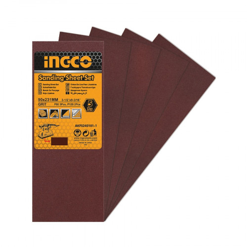 Jeu feuilles abrasives ponçage 5pcs 264*115mmFS3502 AKFS264115