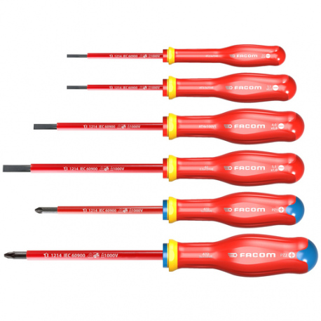 Jeu de 6 tournevis Protwist isolés 1000V – FACOM Maroc | ATDVE.J6PB