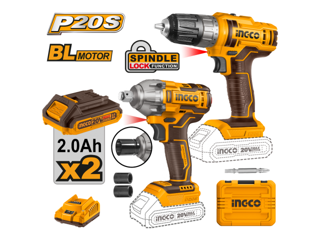 Pack Visseuse 20V/ Boulonneuse à choc20V/ 2Batteries COSLI230702