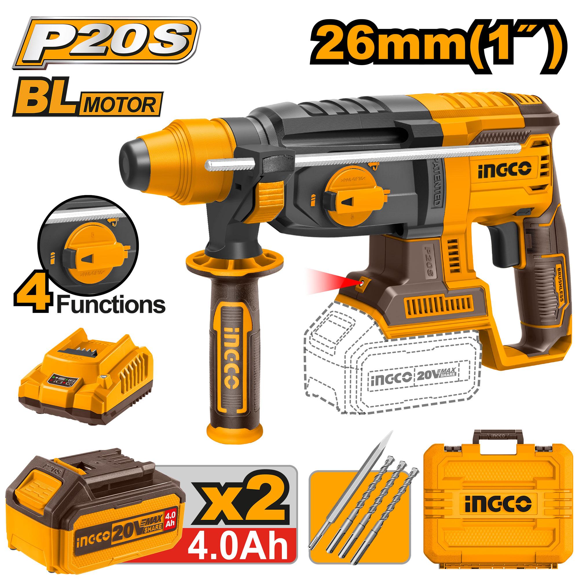Marteau perforateur 26mm 20V + 2Batteries 4Ah CRHLI202287