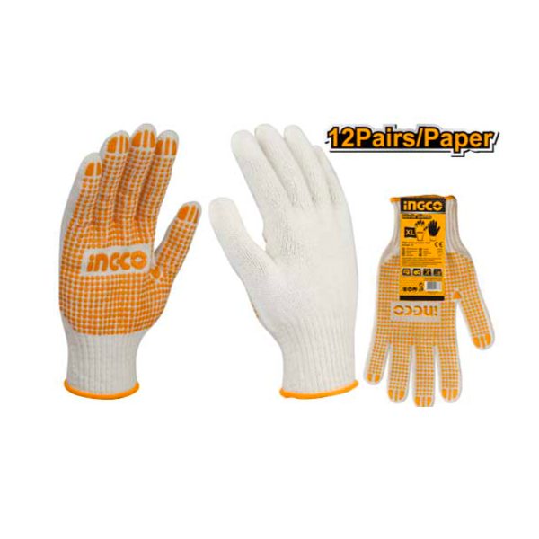 Gants tricotés avec points en PVC XL HGVK05