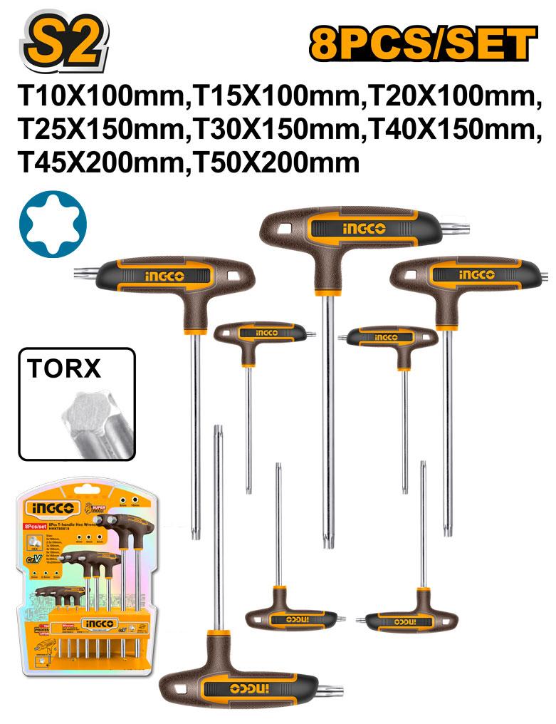 Jeu de clés Males Torx Manche en T HHKT80838