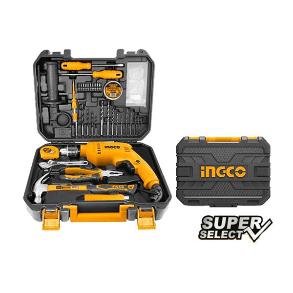 Boite à outils perceuse + 115 pièces 13mm 680W HKTHP11151