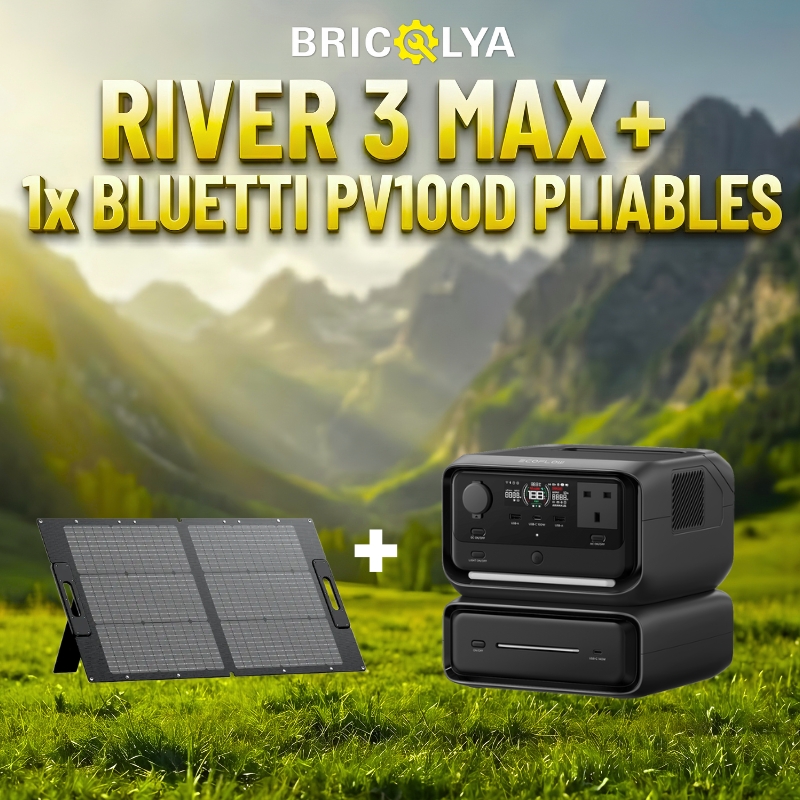 Pack : River 3 Max + 1 x Bluetti PV100D pliables + MC4/XT60
