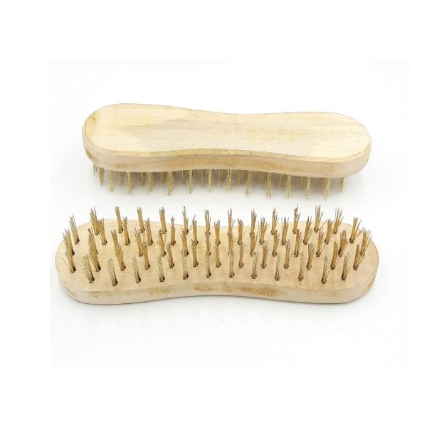Brosse Metalique Base Bois Gold