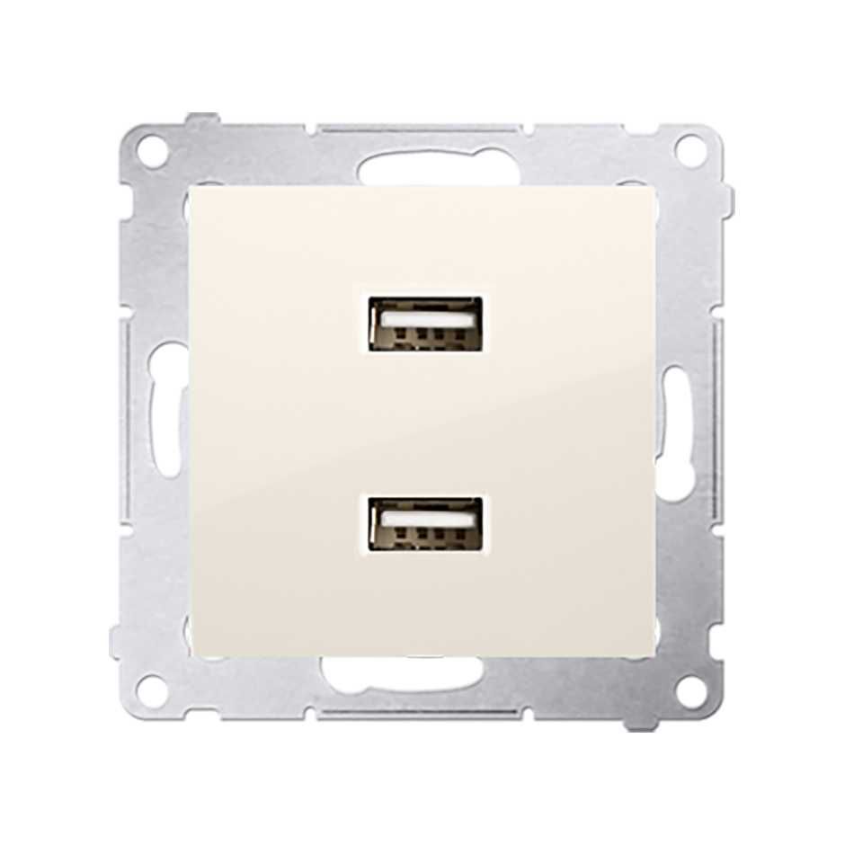 Double chargeur USB 2,1 A 5V DC 230 V Marfil Simon 54