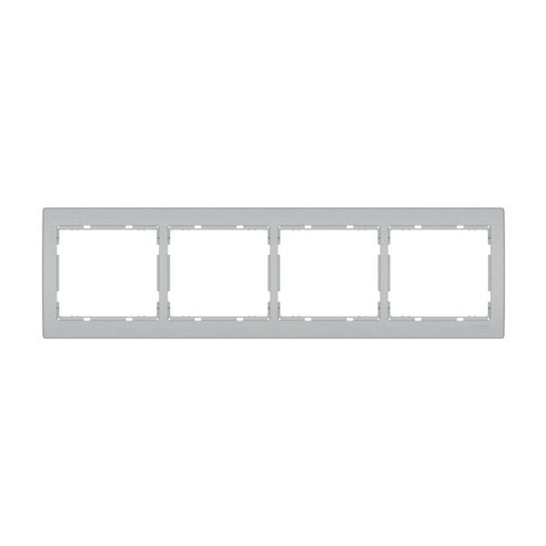 Plaque quadruple horizontale Gris Argent