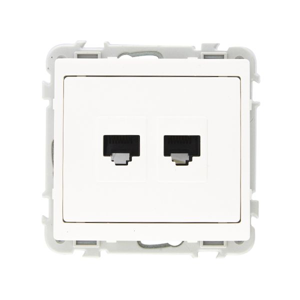 Kit mécanisme 2 prises tél/info RJ45 Cat6 UTP