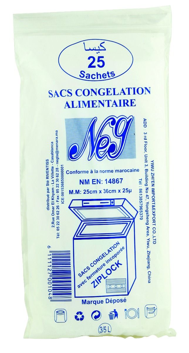 Sac de Congelation Zip 25 Sac