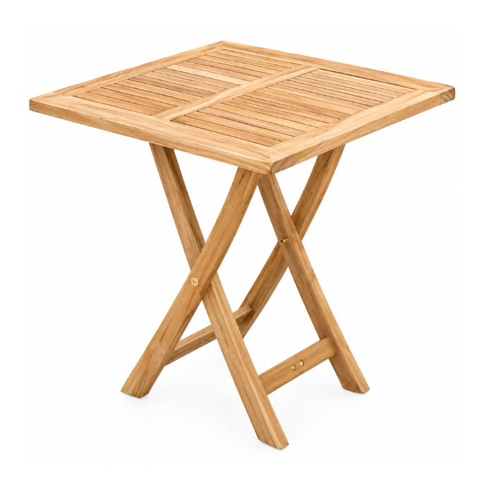 Table à Manger en Teck Carrée pour Pique Nique
