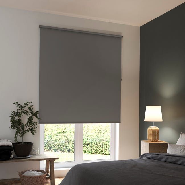 Store Enrouleur Blackout Gris 180 X 180 Cm