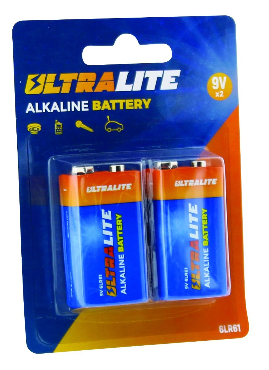Piles Ultralite Alkaline 9v 2 Pieces 6lr61/ 9v