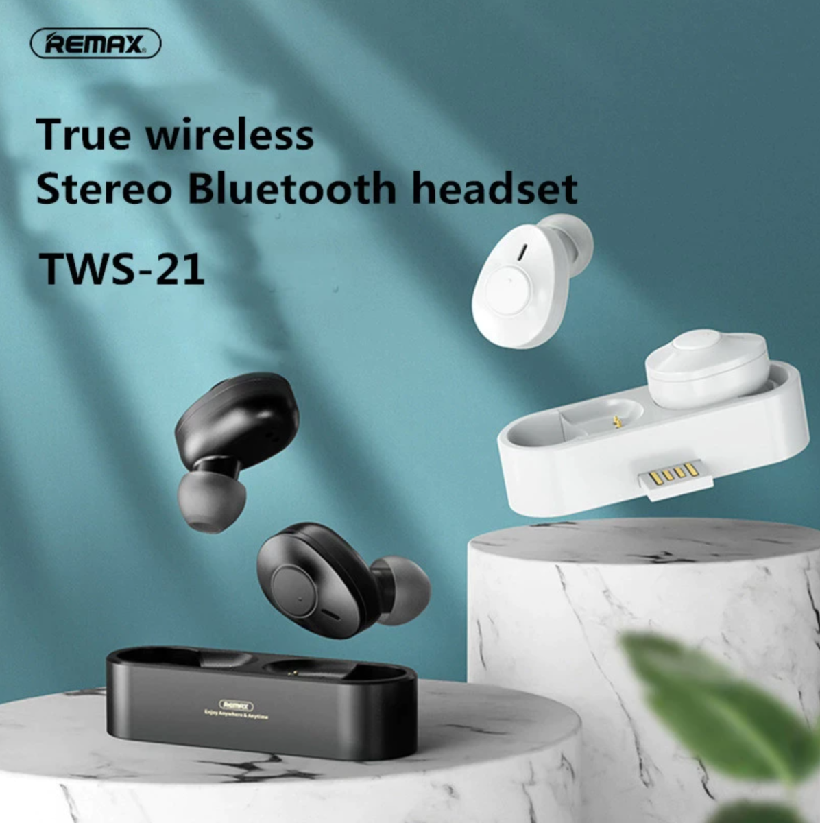Écouteurs Stéréo Sans Fil Remax True Tws-21. Noir Tws-21
