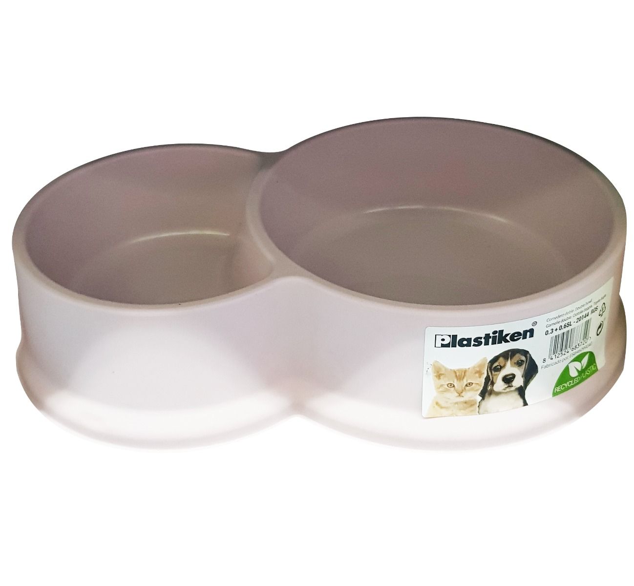 Gamelle Double Popur Chat et Chien Rose