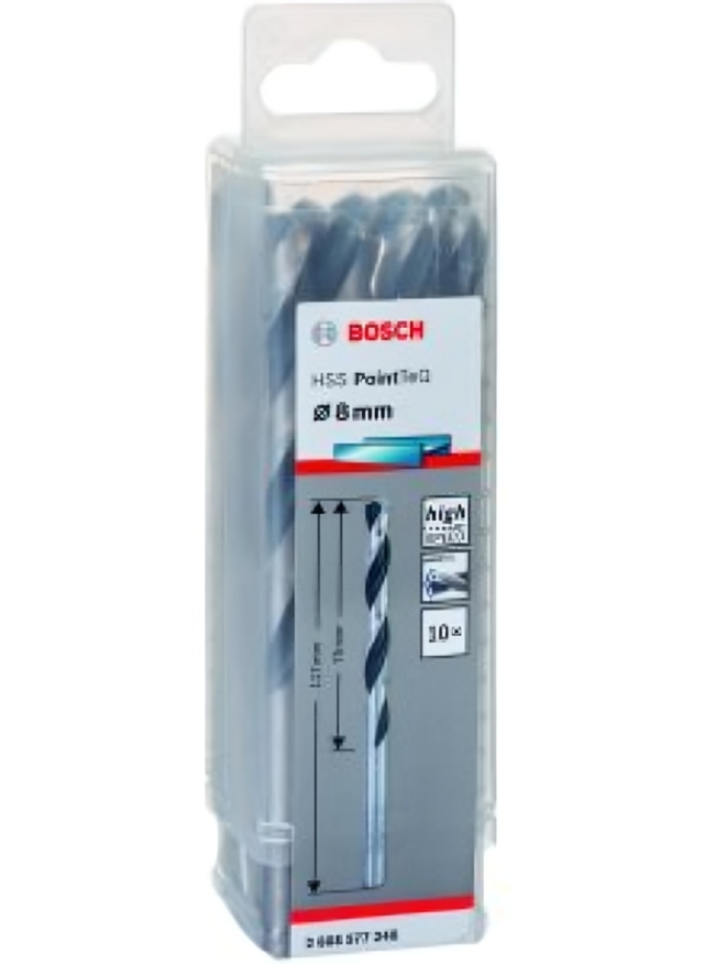 Jeu 10 Forets à Métaux Hss Pointteq 8.0mm