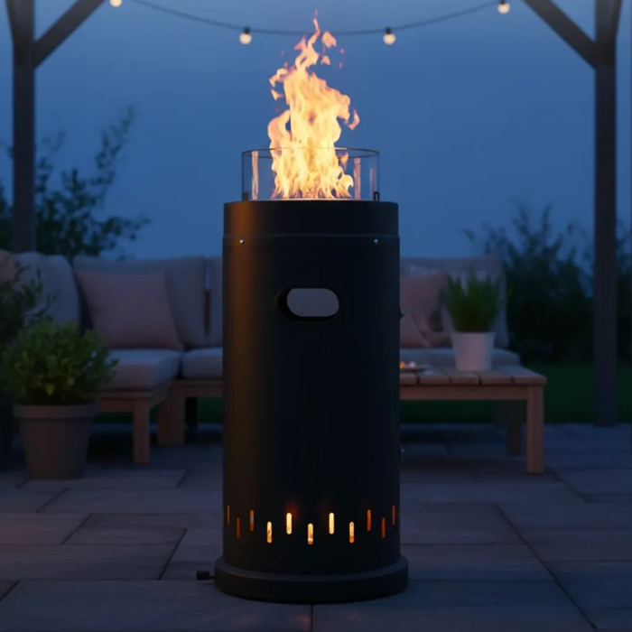 Chauffe Terrasse Gaz Flagranti Round Low-P Noir Mat