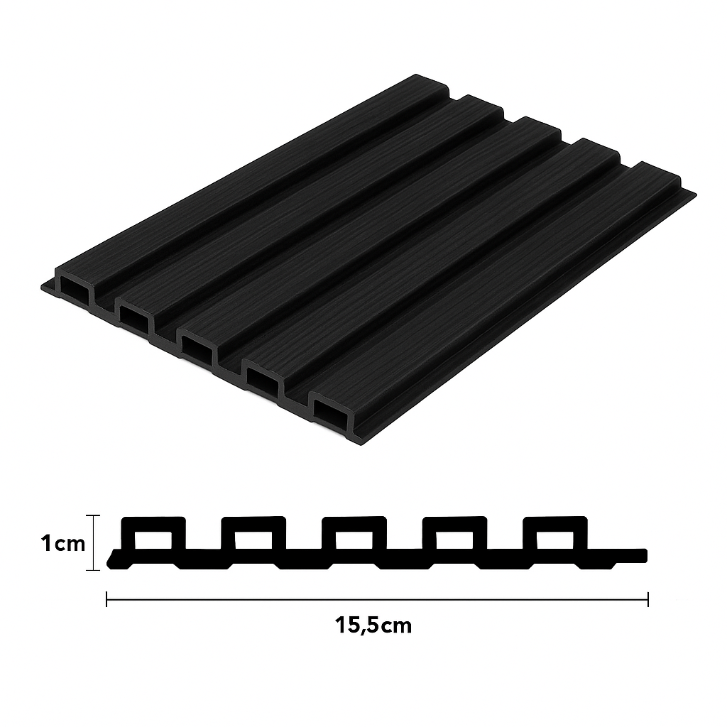 Bardage Pvc Mural Cannelé "Black Wood Sydney"