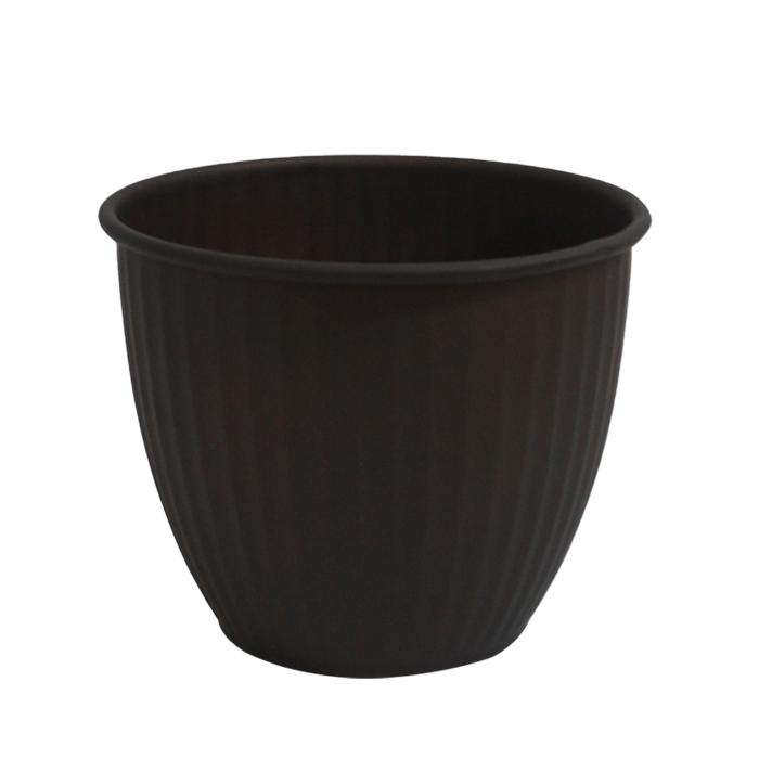Pot Metalic Edu Stripe 22cm Old Metal Finish Ves-5542