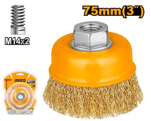 Brosse à cupule en fil INGCO WB10751