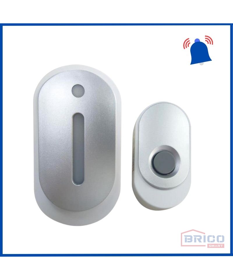 Sonnette De Porte Sans Fil Ac blanc/Chrome 1880873156