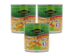 Pack de Conserves de Maïs Doux en Grains Cartier 140g