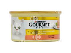 Mousselines pour Chats Saumon Gold Gourmet 85g