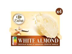 Bâtonnets Glace Chocolat Blanc Amandes Carrefour 4 unités 314g