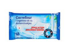 Lingettes Vitres Triple Action Carrefour 20 feuilles