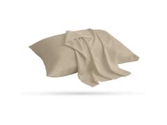 Pack 2 Taies d'Oreiller Microfibre Unies Beige Sable 70x50cm