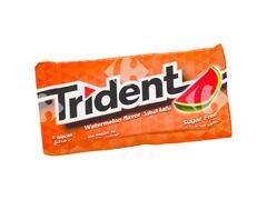 Chewing-Gum Pastèque sans Sucres Trident 5 unités.