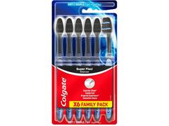 Pack de 6 Brosses à Dents Super Flexi Charcoal Colgate