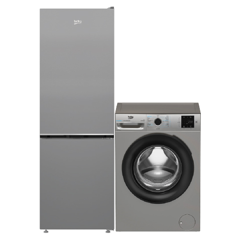 Duo électroménager Silver Réfrigérateur combiné beko