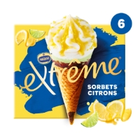 Glaces Cones Citron Jaune Et Vert Extreme