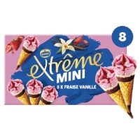 Glaces Cones Mini Fraise Vanille Extreme