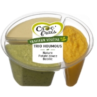 Houmous Trio Nature Patate Douce Et Basilic Croc Frais