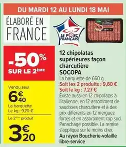 Socopa - 12 chipolatas supérieures façon charcutière