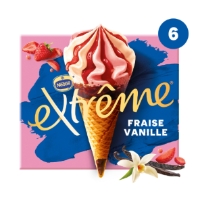 Glaces Cones Fraise Vanille Extreme