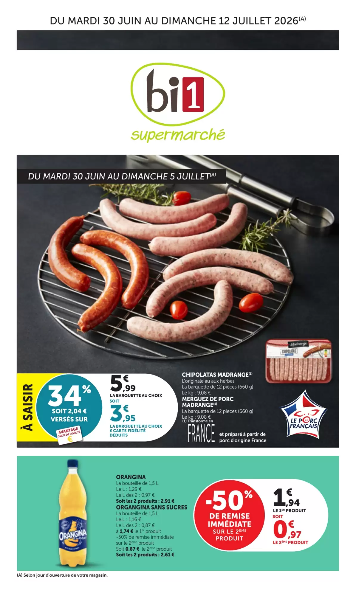 Catalogue Bi1 du 30 juin au 12 juillet 2026 - Couverture