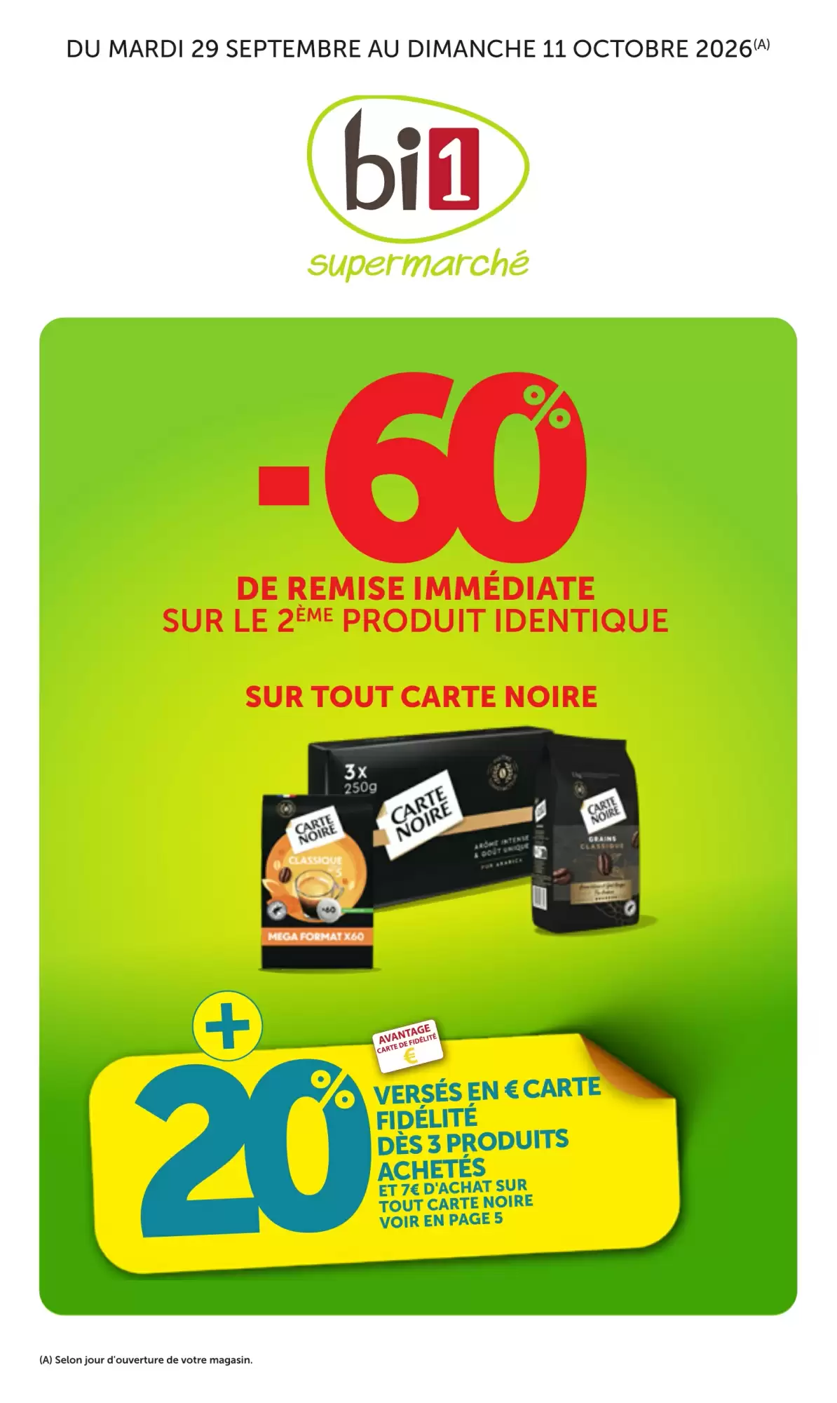 Catalogue Bi1 du 29 septembre au 11 octobre 2026
