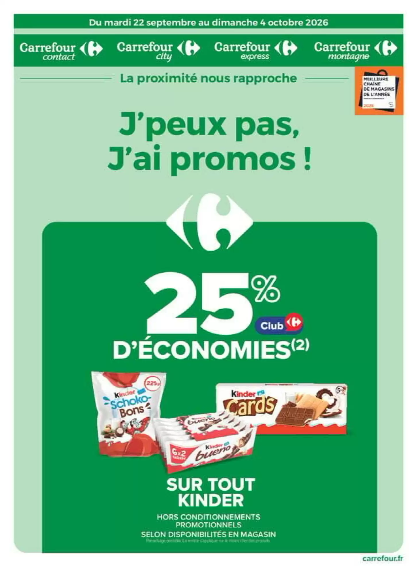 Catalogue Carrefour est disponible dans votre magasin Carrefour le plus proche. du 22 septembre au 5 octobre 2026