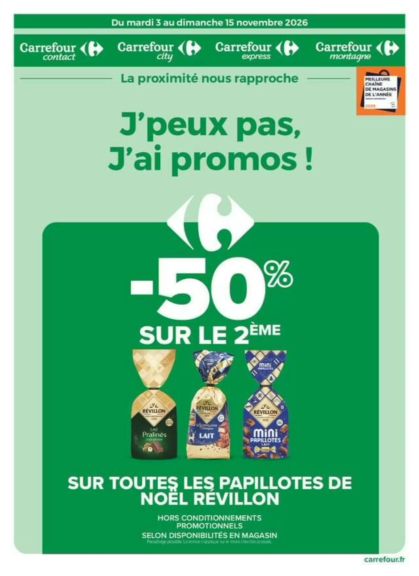 Catalogue Carrefour est disponible dans votre magasin Carrefour le plus proche. du 3 au 15 novembre 2026