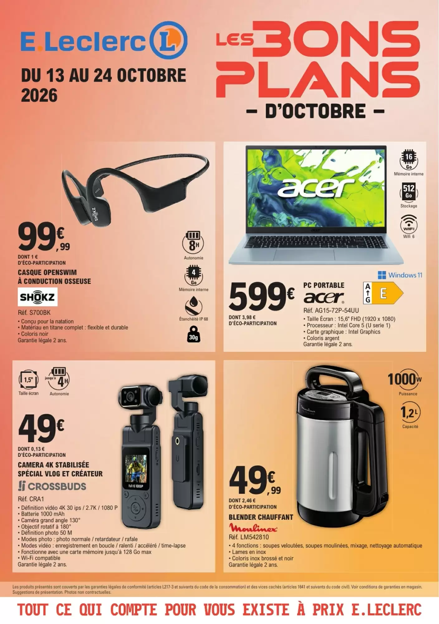 Catalogue E.Leclerc Espace Culturel est disponible dans votre magasin E.Leclerc Espace Culturel le plus proche. du 13 au 24 octobre 2026